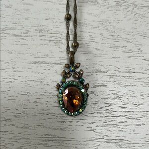 Mariana Elegant Gold and Brown Pendant Necklace